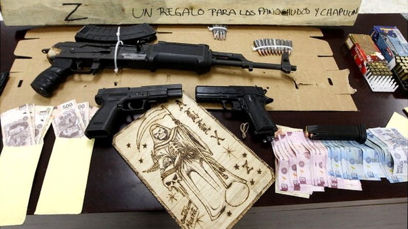 Material incautado al cartel de Los Zetas