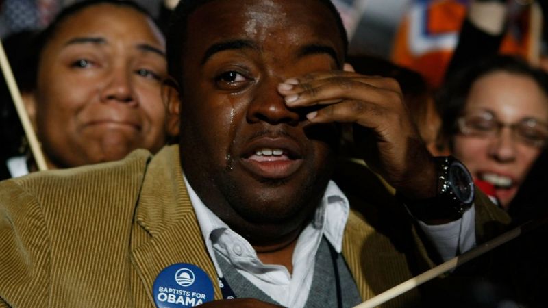 Simpatizantes de Obama durante la celebración de su victoria en 2008.