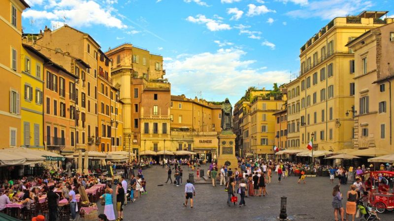 Vista do Campo di Fiori, em Roma