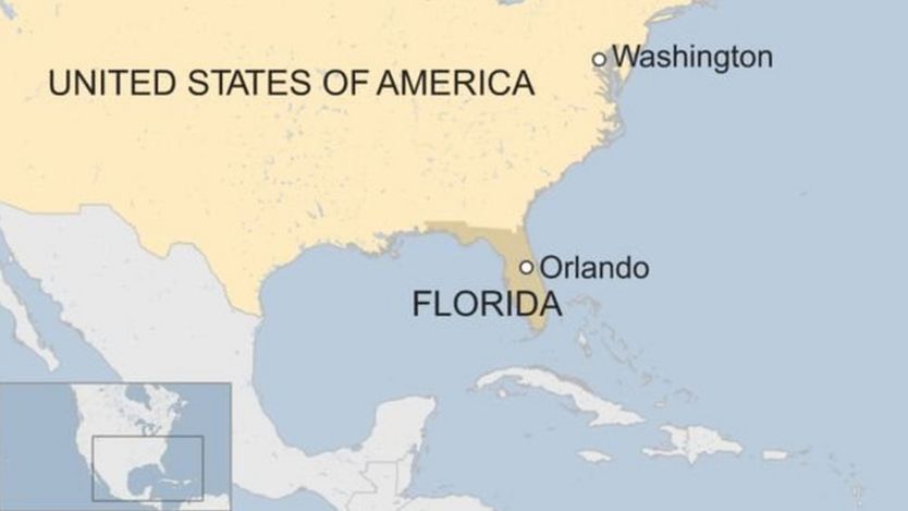 Bản đồ vị trí thành phố Orlando, Florida