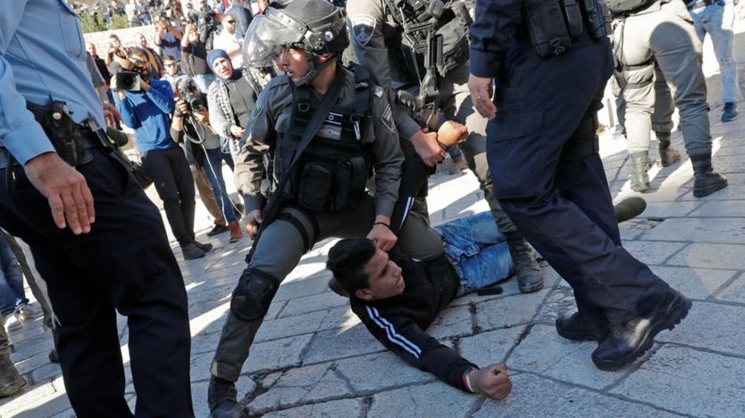درگیری پلیس اسرائیل با معترضان فلسطینی در بخش قدیم بیت‌المقدس