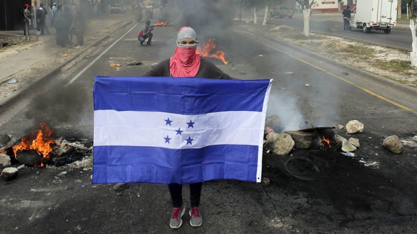 Manifestante en Honduras