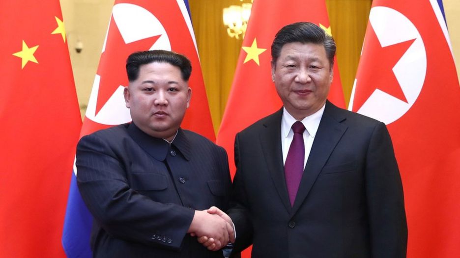 Kim Jong-un y Xi Jinping en PekÃ­n