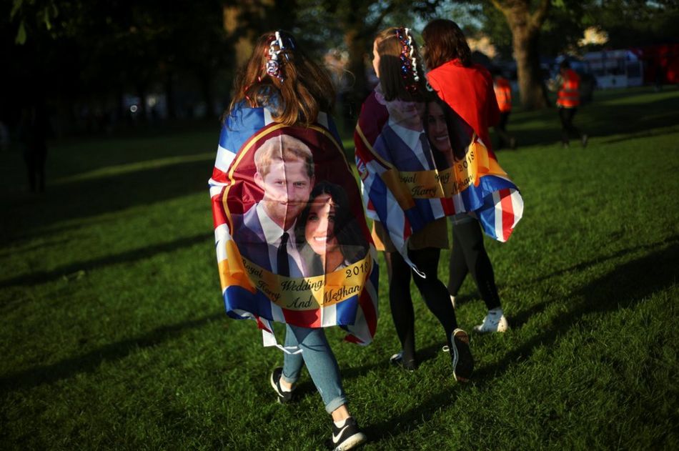 Royal fans gather ahead of wedding of Britain's Prince Harry to Meghan Markle in Windsor, Britain, 19 May 2018.