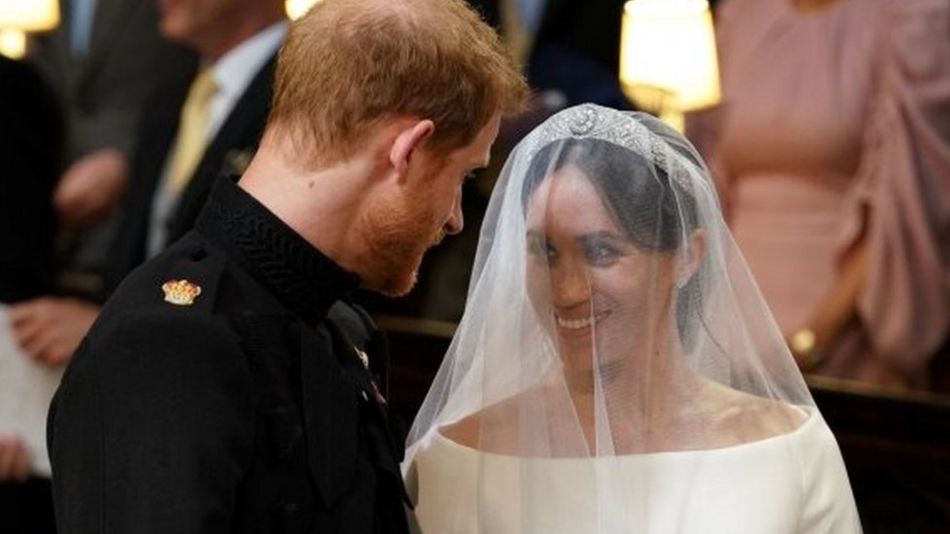 Prince Harry and Meghan Markle in St George"s Chapel