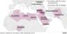 Map showing global reach of IS affiliates