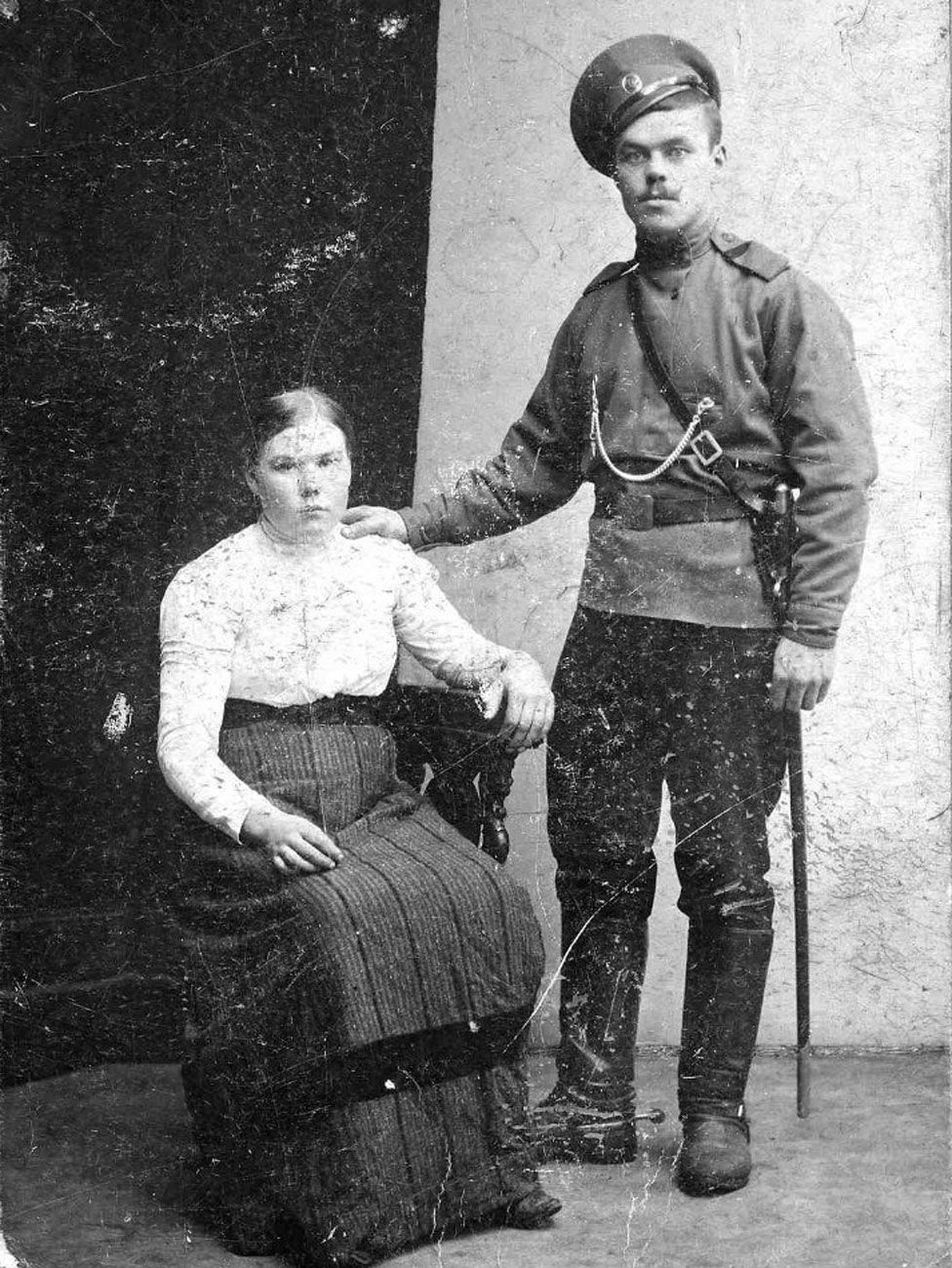 Fyodor Oparin with his wife, Marina