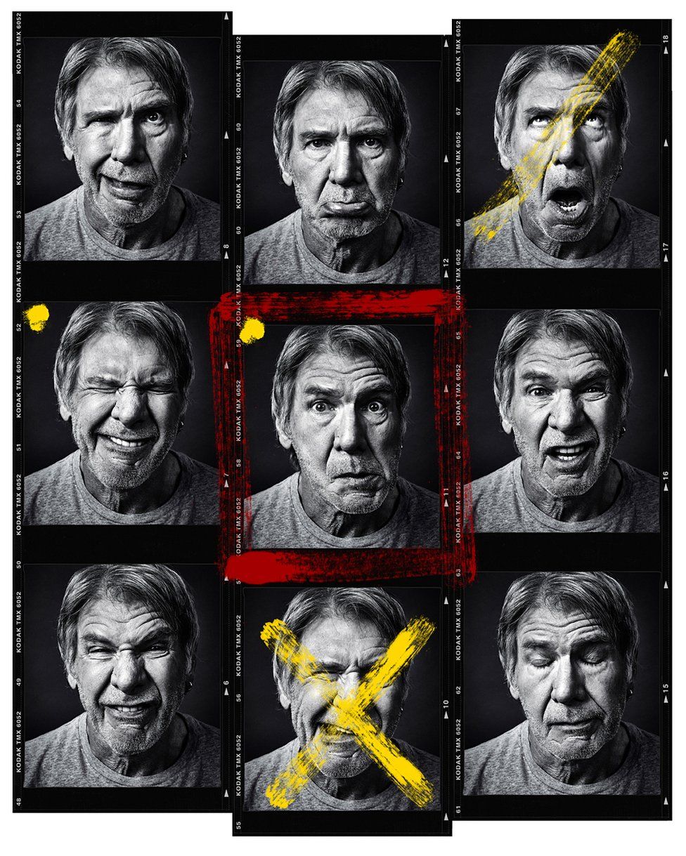 Harrison Ford pulls faces