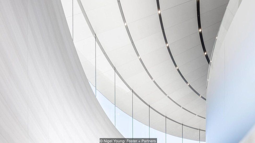 Parte del campus de Apple en California Foto: Nigel Young/ Foster+Partners