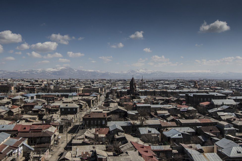 View of Domik neighbourhood in Armenia