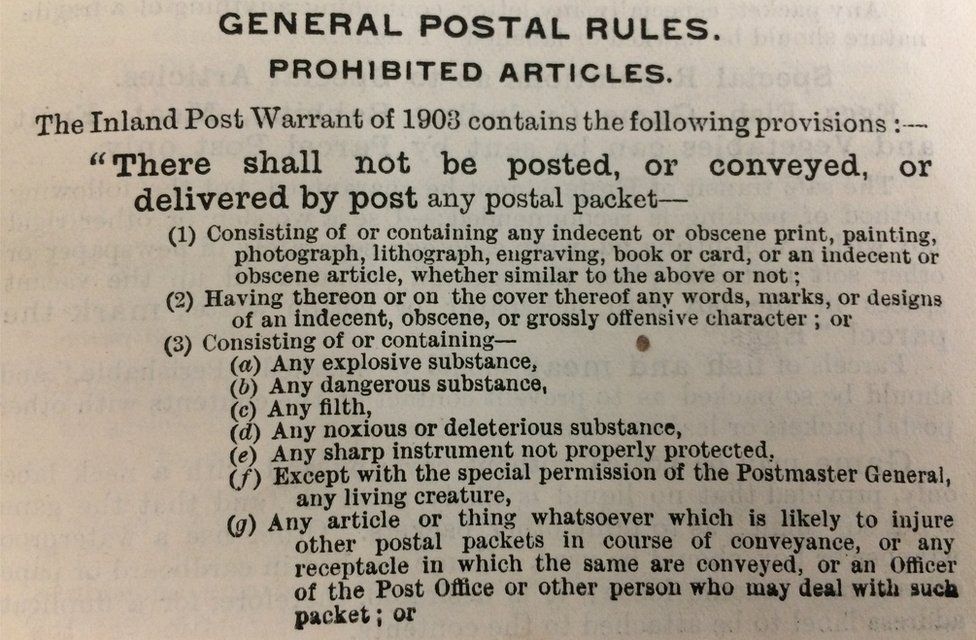 Post office regulations from 1920
