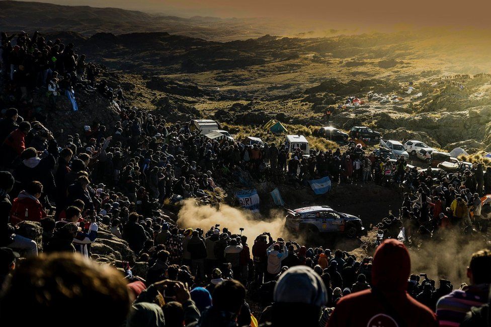 Hayden Paddon of New Zealand drives his Hyundai i20 Coupe