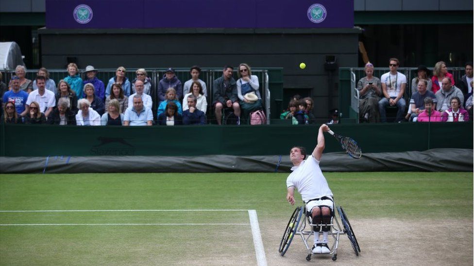Gordon Reid playing at Wimbledon
