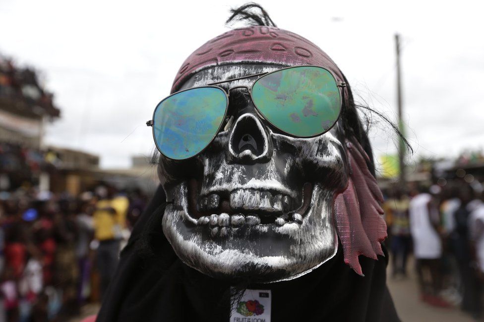 Ivoriens take part in a parade on the last day of the 36th Popo Carnival in Bonoua, 60km south of Abidjan, Ivory Coast, 29 April 2017 . The carnival of Bonoua is the Ivoirians version of Mardi Gras running for a week and is one of the most well attended events in the Ivory Coast. Derived from at first a celebration of the cultural heritage of the Aboure people, the Popo Carnival involves gastronomic competitions, Miss pageants, sports days, a festival of traditional dances and reflection workshops on Popo museum amongst other activities.