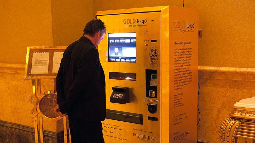 máquina expendedora de lingotes de oro