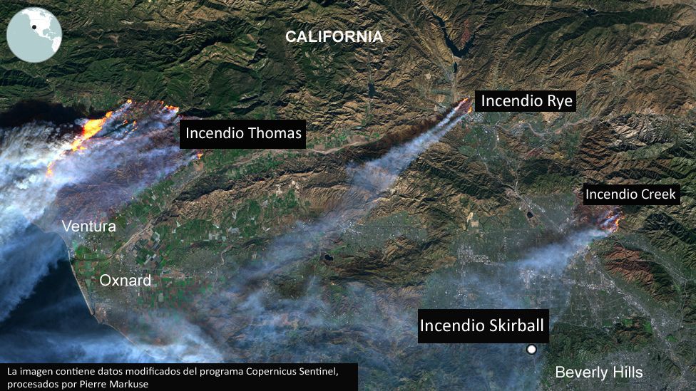 Situación de incendios en California.