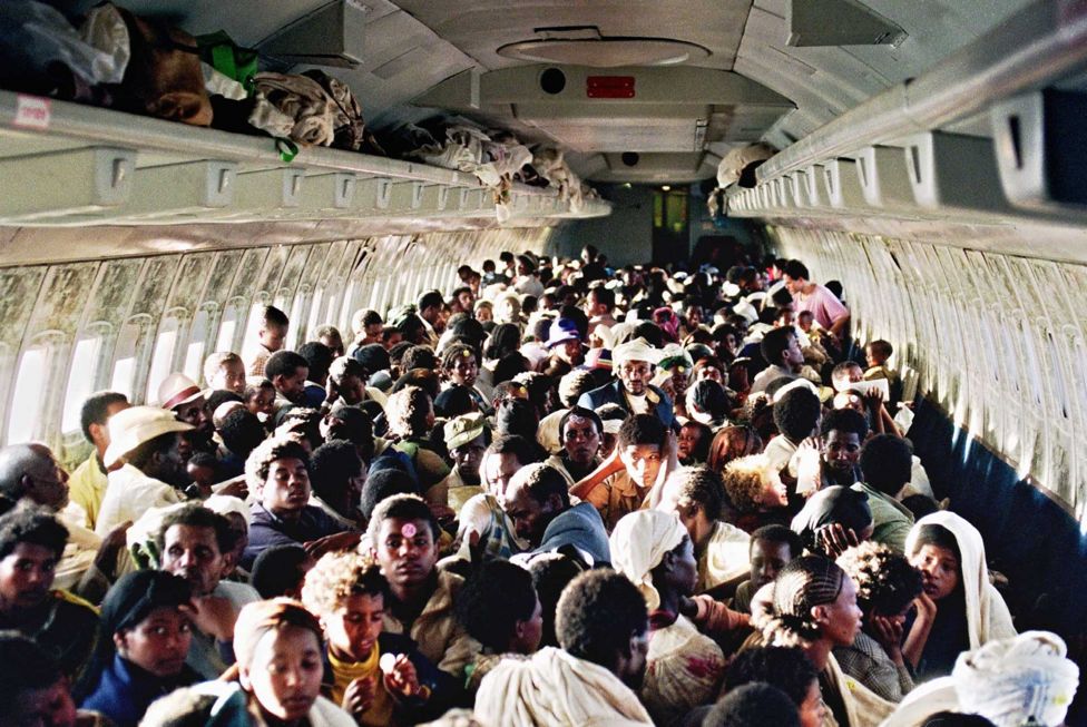 Etíopes en un Boeing 707