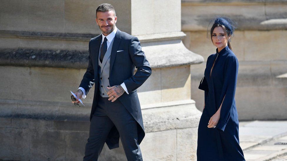 David y Victoria Beckham en su llegada al lugar de la ceremonia.