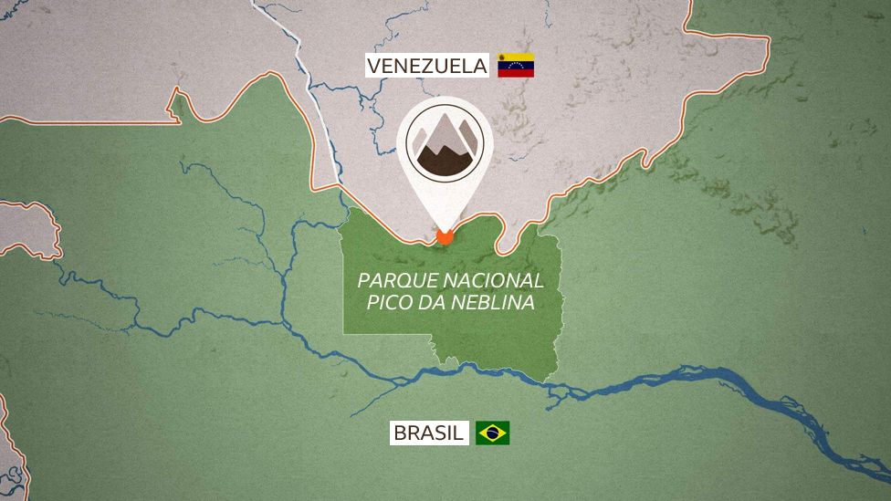UbicaciÃ³n en el mapa del Parque Nacional Pico da Neblina.