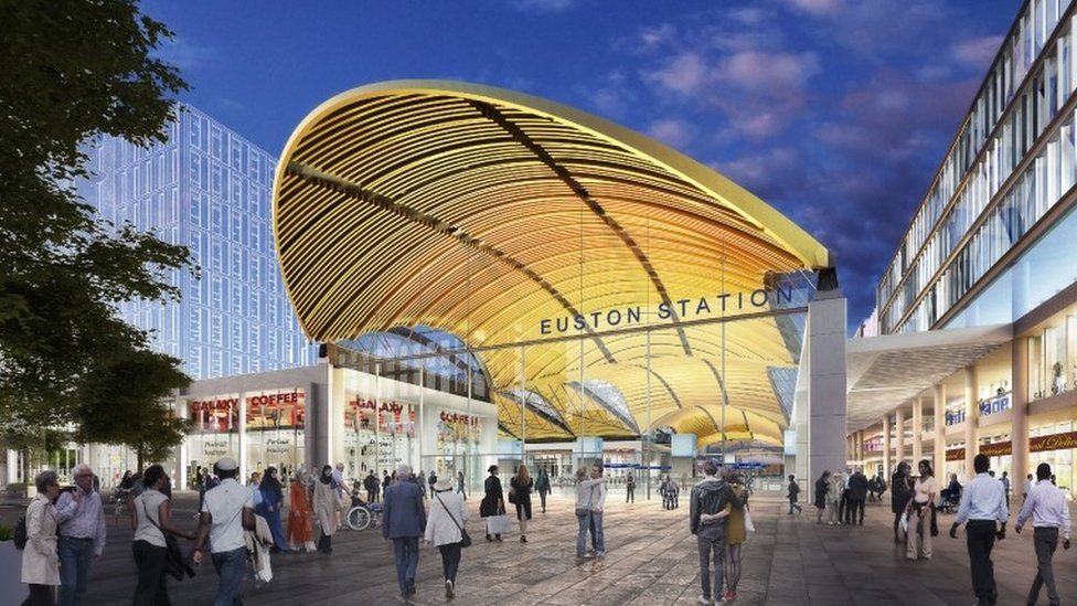 Artist's impression issued by HS2 of the proposed HS2 station at Euston.