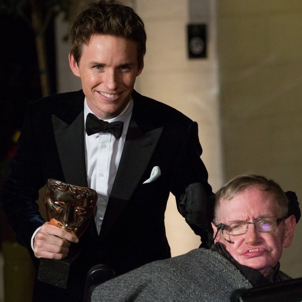 Eddie Redmayne and Stephen Hawking