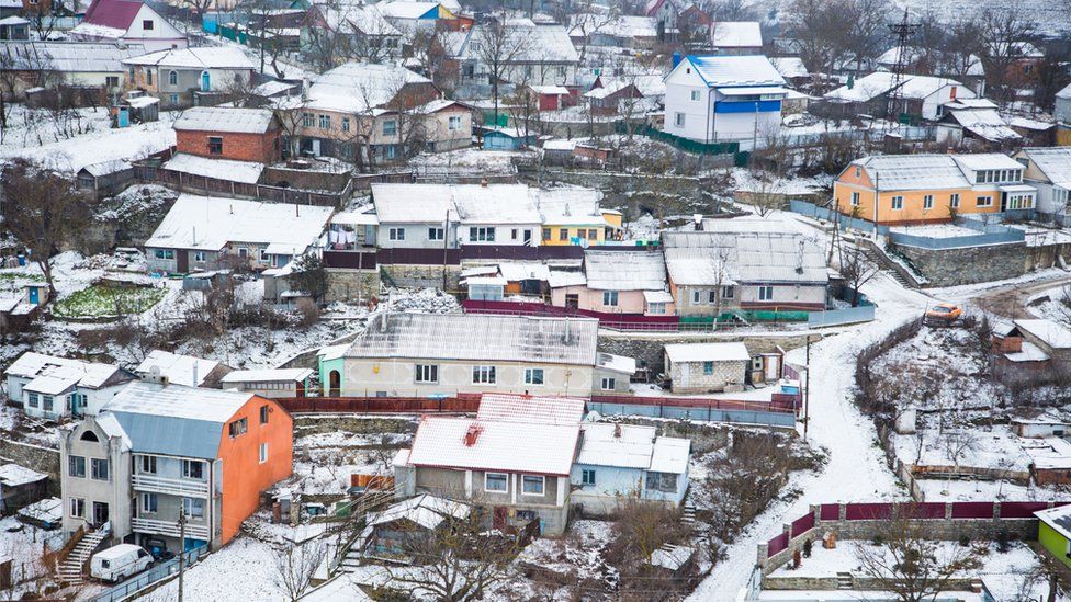 Вид на дома в Каменец-Подольском