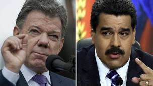 Juan Manuel Santos y Nicolás Maduro.