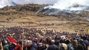 Protesta minera en Perú