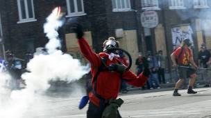 Protestas en Quebec.