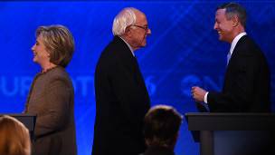 Hillary Clinton, Bernie Sanders y Martin O´Malley