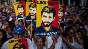 Manifestación a favor de la liberación de Leopoldo López.