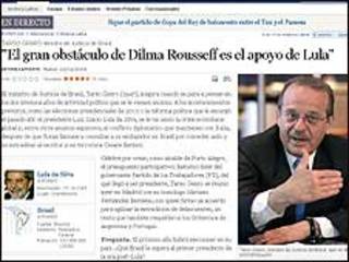 Reprodução da reportagem no El País online
