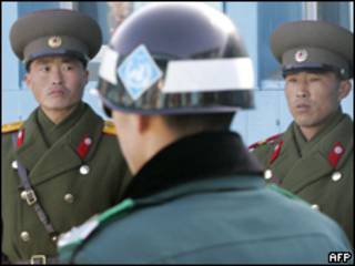 Soldados na fronteira entre as Coreias do Norte e do Sul. Foto: AFP
