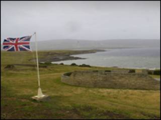 Bandeira britânica nas ilhas Malvinas (arquivo)