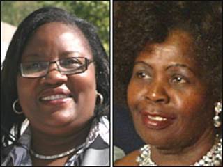 Ida Odinga (esq) e Lucy Kibaki (dir)