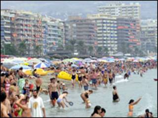 Praia em Fuengirola, Espanha