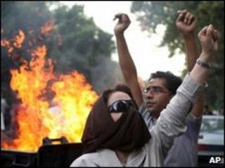 Recentes protestos em Teerã (9 de julho)