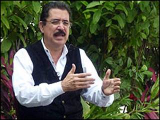 O presidente deposto de Honduras, Manuel Zelaya