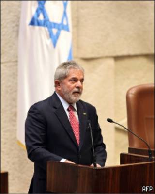 Lula discursa no parlamento israelense (AFP/Getty Images/Jim Hollander)