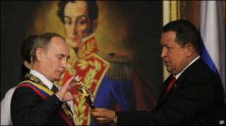 Владимир Путин и Уго Чавес