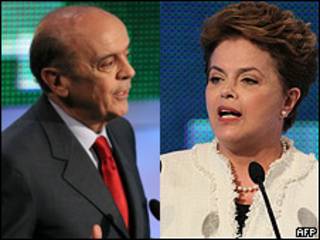 José Serra e Dilma Rousseff