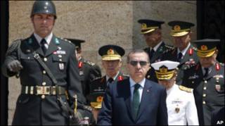رجب طیب اردوغان به همراه سران ارتش ترکیه