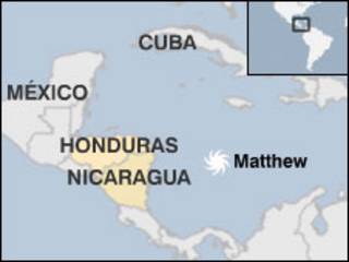 Mapa de la situación de Matthew