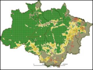 Mapa deforestación de la Amazonia en el período 2009/2010. Foto: INPE