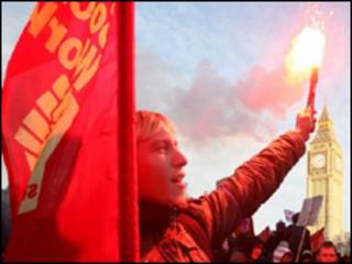 Протесты студентов в Лондоне