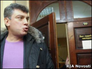 Борис Немцов в Тверском суде Москвы 12 января 2011 г.