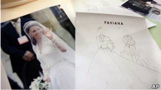 Boceto de Faviana del vestido de novia