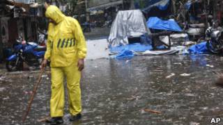 Lugar de una de las explosiones en Bombai