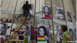 murales con apoyo a la petición palestina