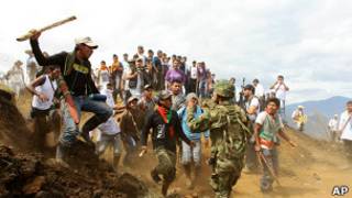 Enfrentamiento en entre indígenas y soldados